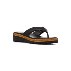 Infradito nere da Donna in pelle con suola platform Primopiano