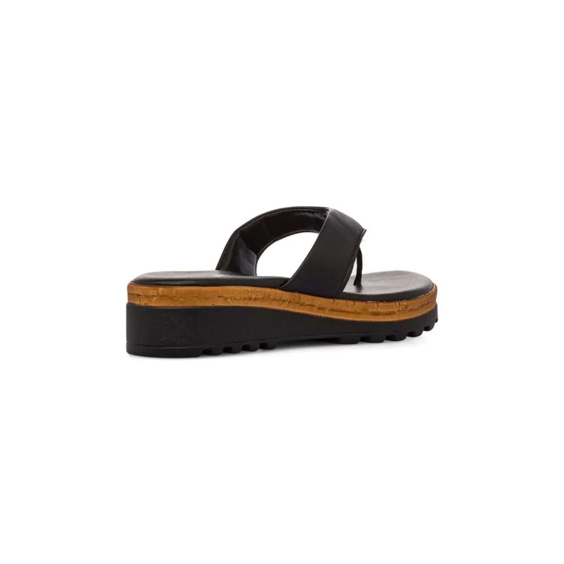 Infradito nere da Donna in pelle con suola platform Primopiano
