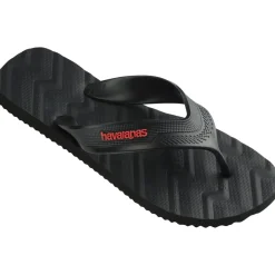Infradito nere da Uomo con logo rosso Havaianas Track Waves