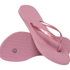 Infradito rosa da Donna con fascette effetto metallizzato Havaianas