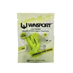 Lacci elastici con sistema bloccaggio regolabile giallo fluo WNSPORT