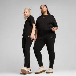 Leggings da donna neri con vita alta elasticizzata Puma