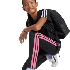 Leggings neri da Bambina con bande rosa adidas JG 3S LEG 230
