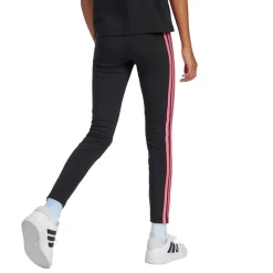 Leggings neri da Bambina con bande rosa adidas JG 3S LEG 230