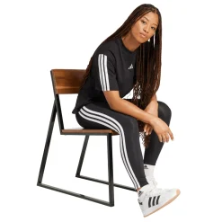 Leggings neri da Donna con bande laterali e logo sul lato adidas