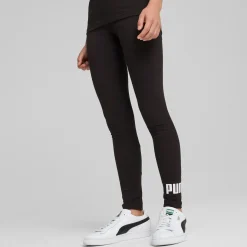Leggins sportivi neri da Bambina e Ragazza con logo bianco Puma Ess