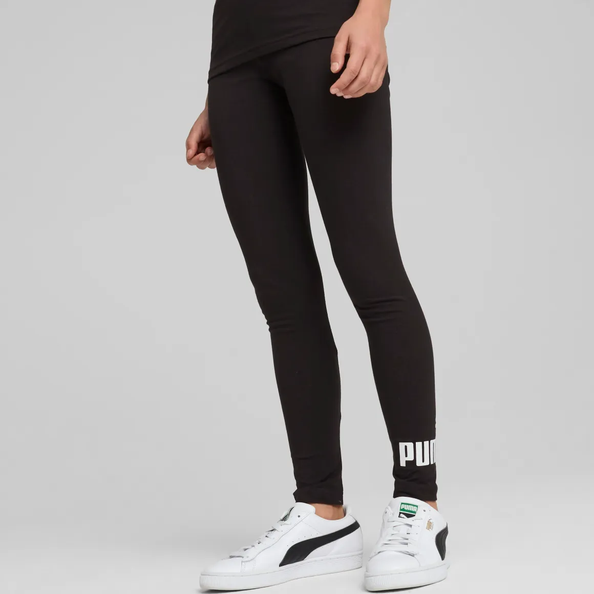 Leggins sportivi neri da Bambina e Ragazza con logo bianco Puma Ess