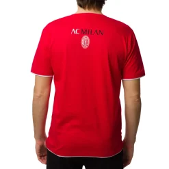 Maglia da pigiama rossa da uomo con logo Milan