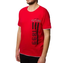 Maglia da pigiama rossa da uomo con logo Milan