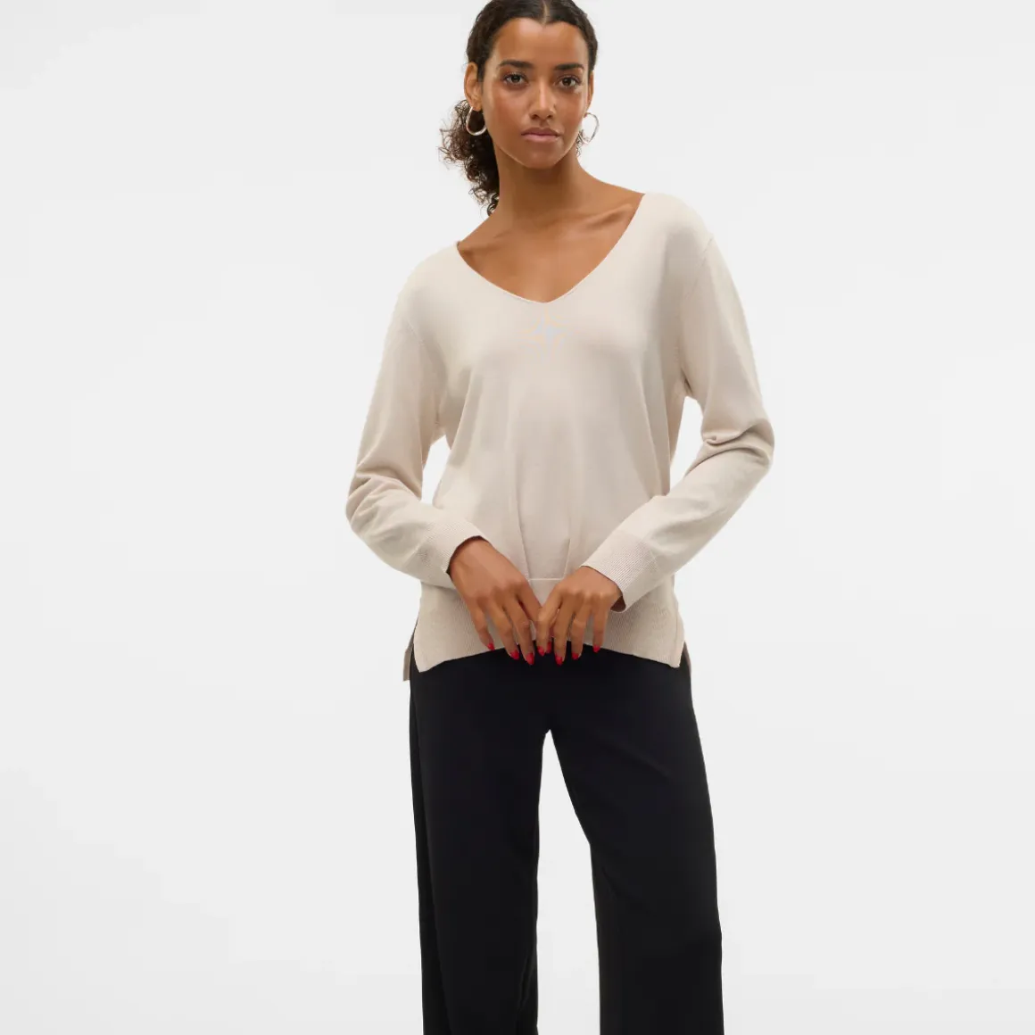 Maglioncino leggero beige da Donna mezza stagione Vero Moda