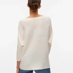 Maglioncino leggero bianco da Donna con trama a costine Vero Moda