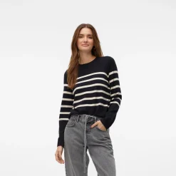 Maglione a righe Nero da Donna con girocollo Vero Moda