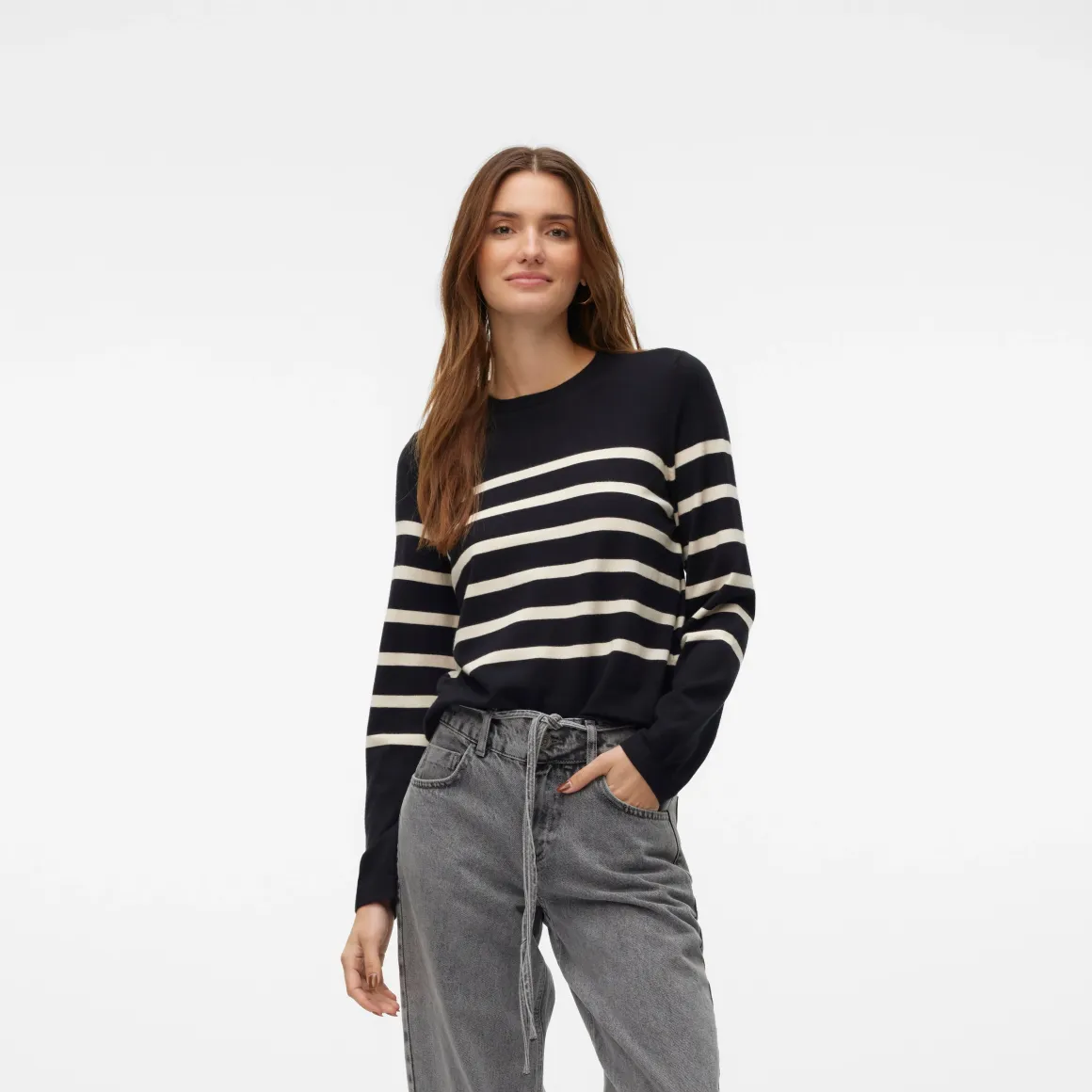 Maglione a righe Nero da Donna con girocollo Vero Moda