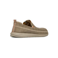 Mocassini Beige da Uomo in tessuto con inserti cuciti Glams