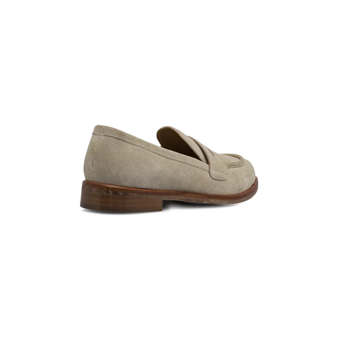 Mocassini Beige Donna effetto scamosciato con tacco Primopiano