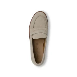 Mocassini Beige Donna effetto scamosciato con tacco Primopiano