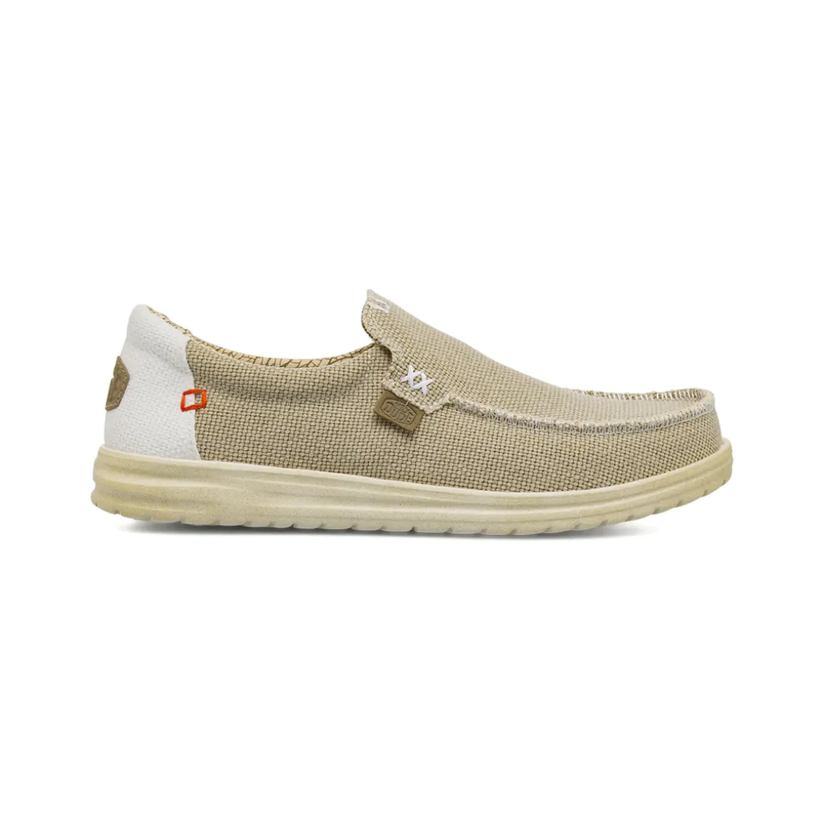 Mocassini beige Uomo in tela con suola leggera Heydude Mikka Braided