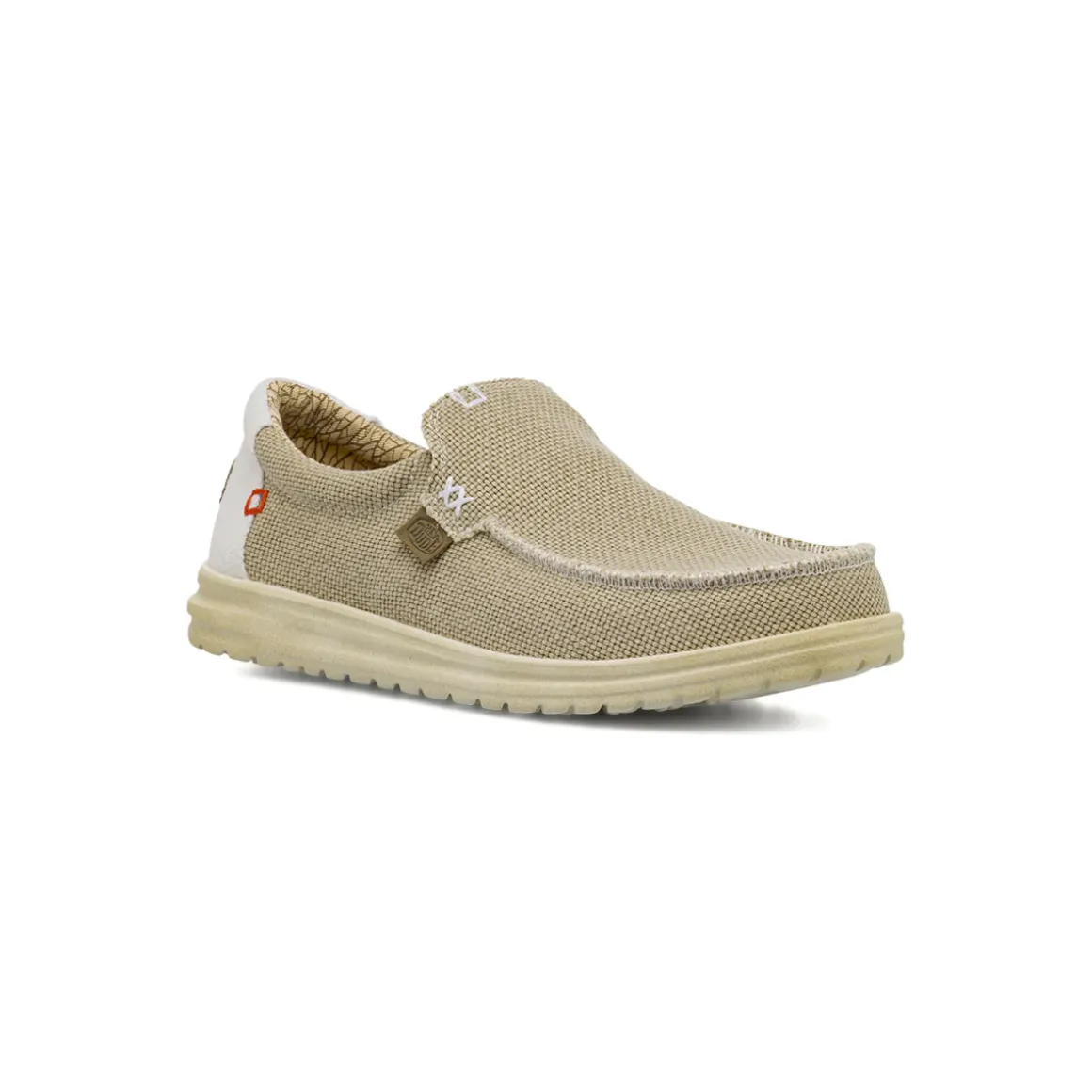 Mocassini beige Uomo in tela con suola leggera Heydude Mikka Braided