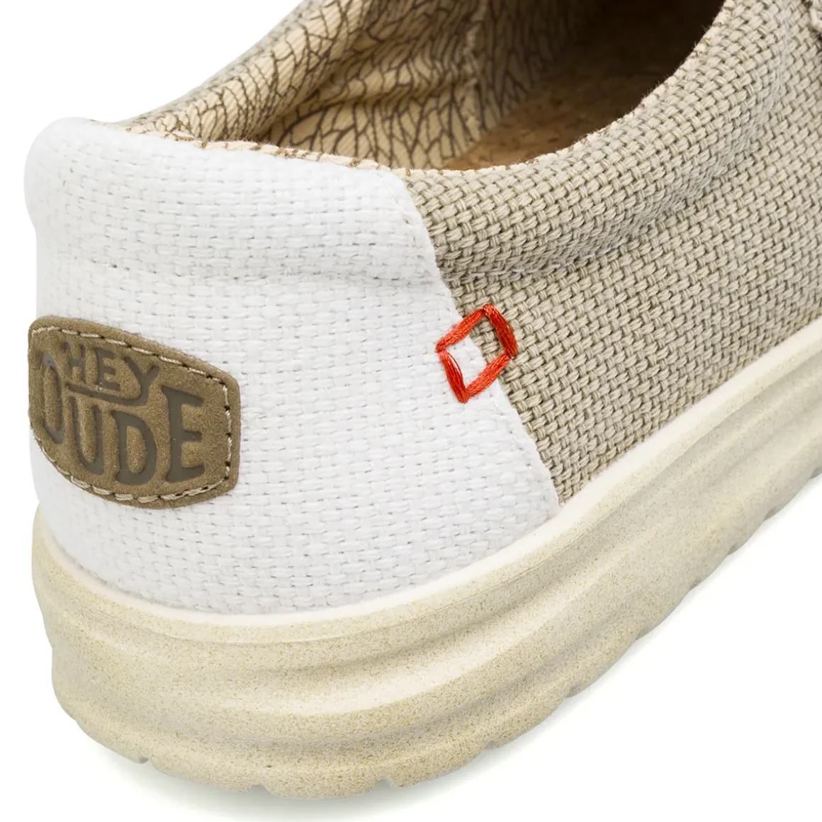 Mocassini beige Uomo in tela con suola leggera Heydude Mikka Braided
