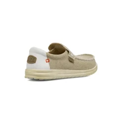 Mocassini beige Uomo in tela con suola leggera Heydude Mikka Braided