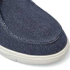 Mocassini blu da Uomo in tela con suola leggera Americanino