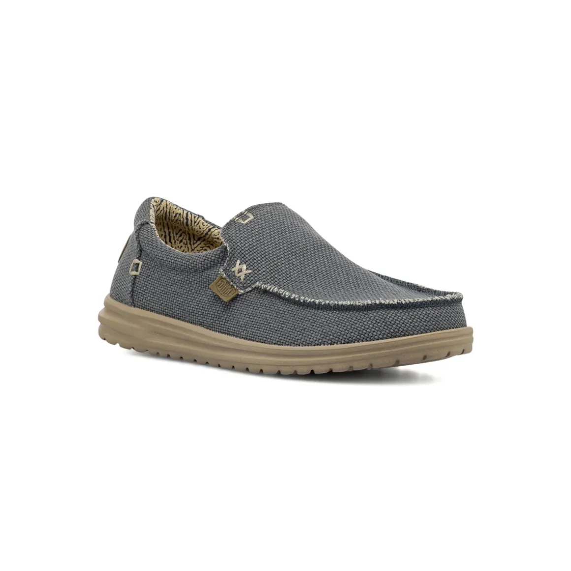 Mocassini blu da Uomo in tela on suola leggera Heydude Mikka Braided