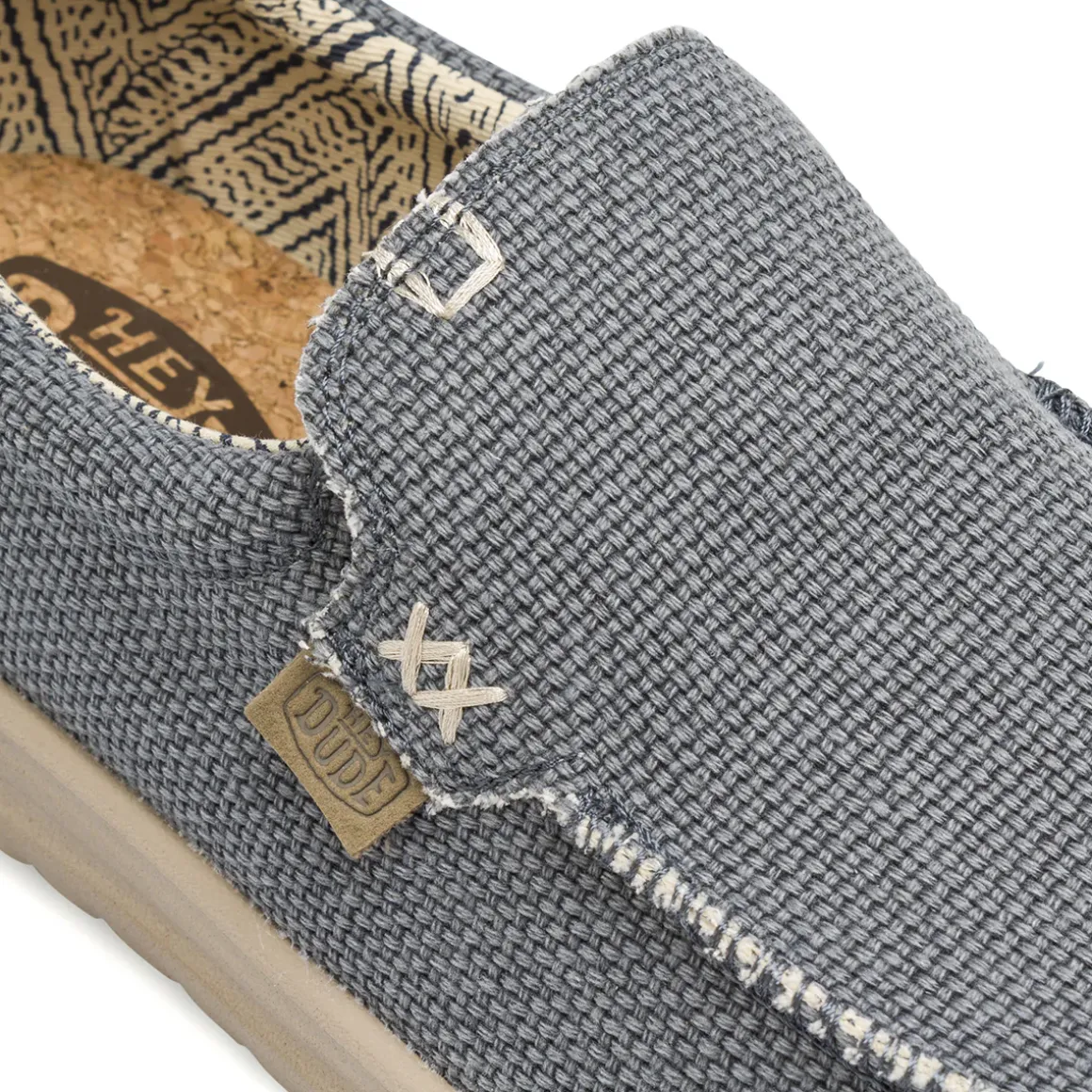 Mocassini blu da Uomo in tela on suola leggera Heydude Mikka Braided