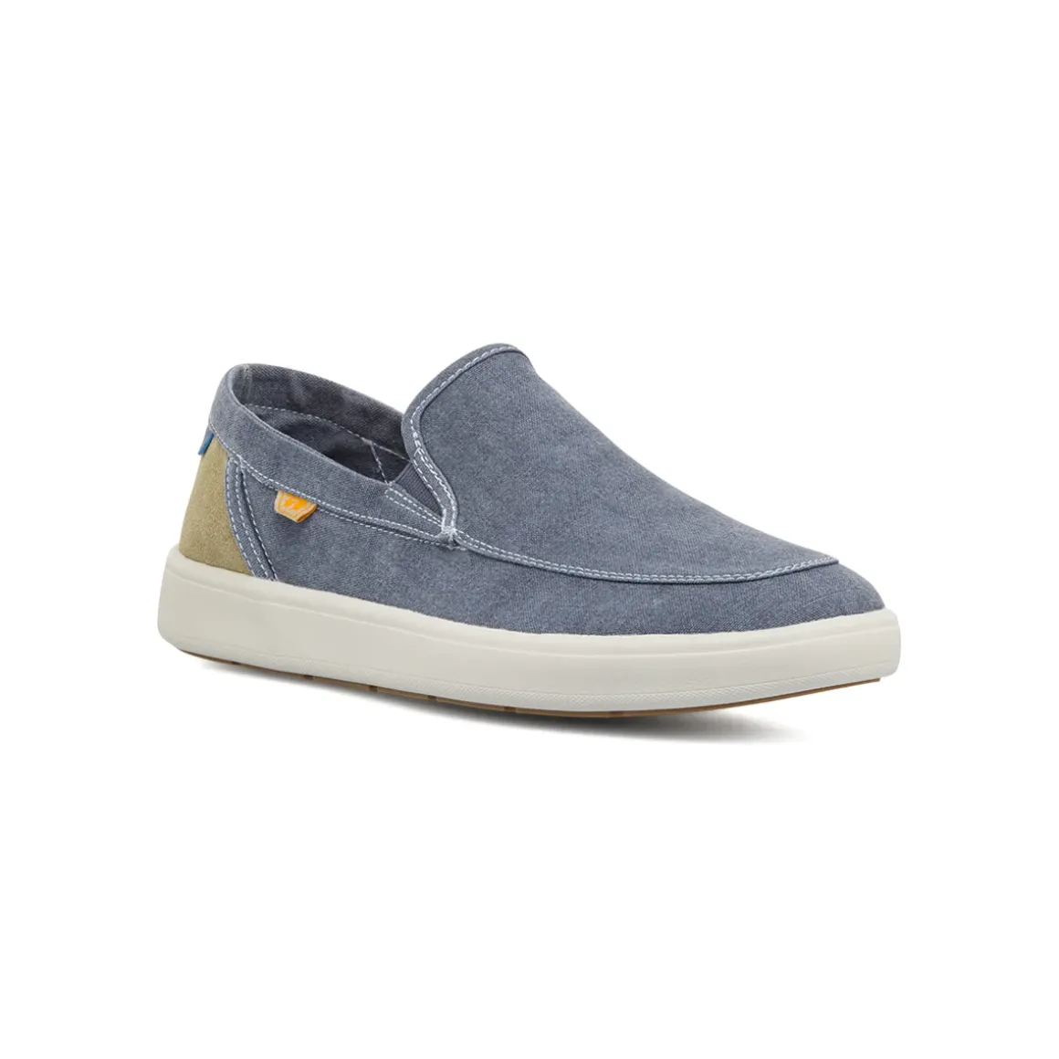 Mocassini blu Uomo in tela con inserto effetto scamosciato Lumberjack