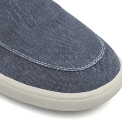 Mocassini blu Uomo in tela con inserto effetto scamosciato Lumberjack