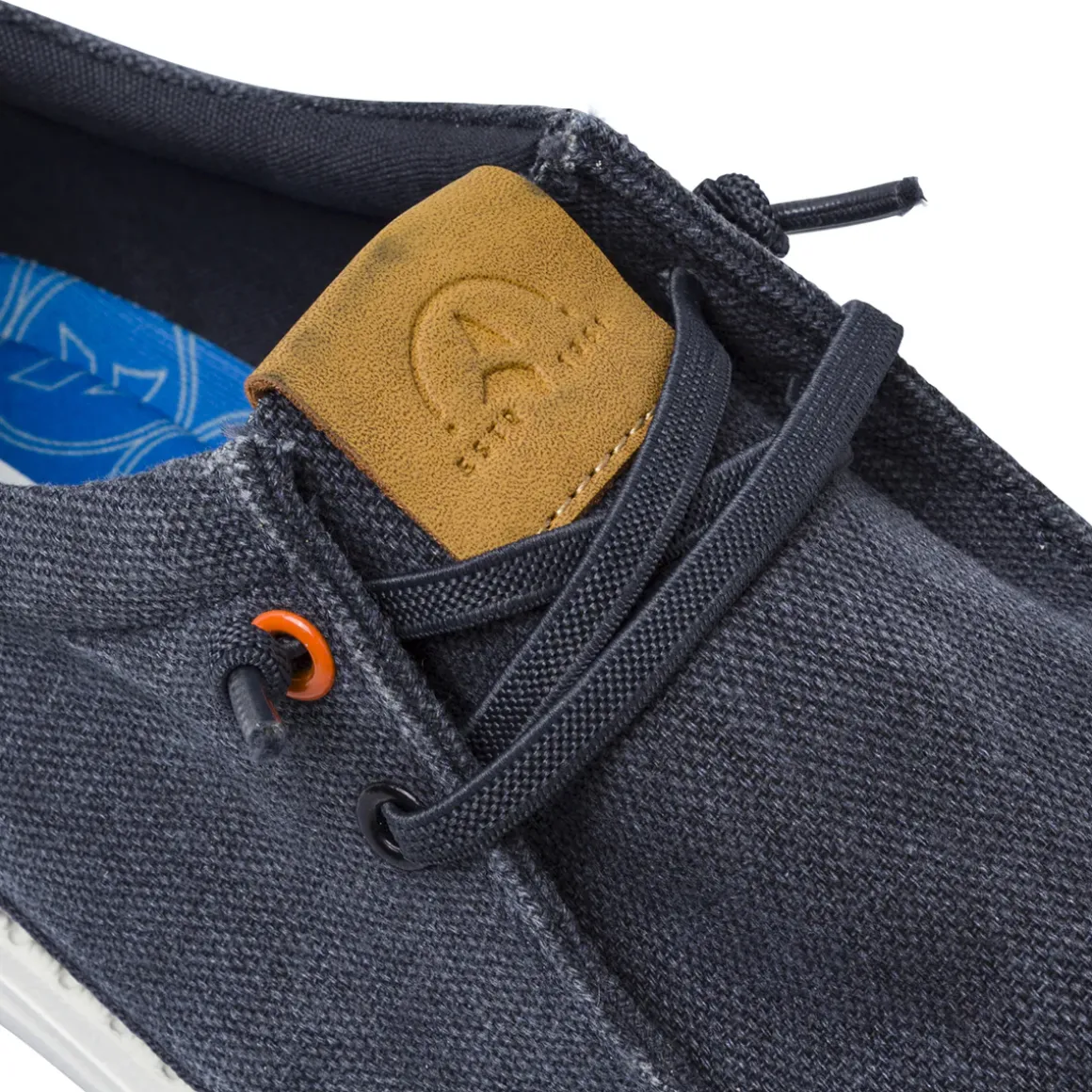 Mocassini casual blu da Uomo in tela con suola leggera Navigare