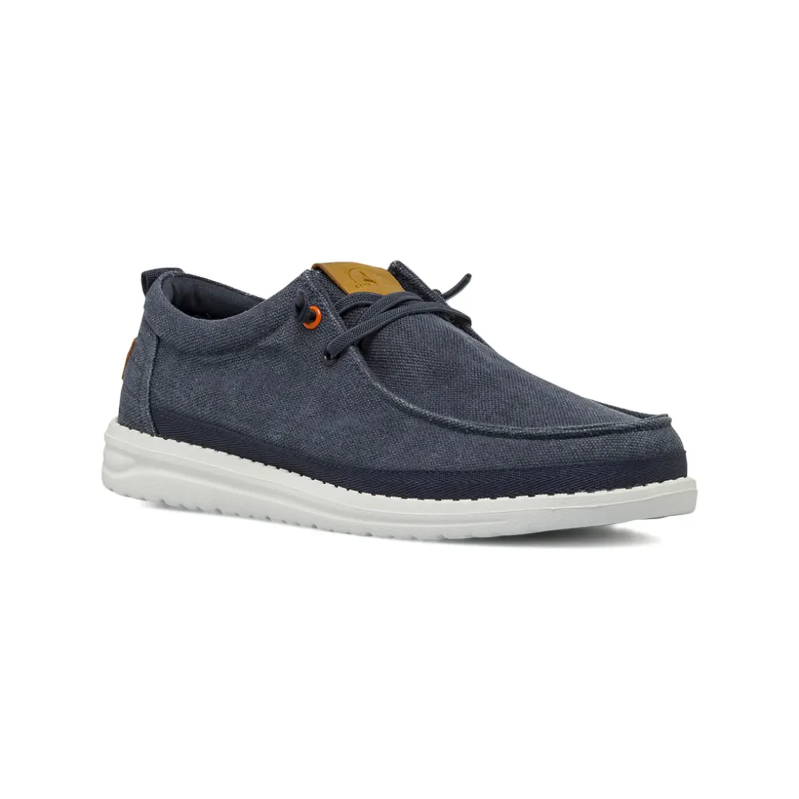 Mocassini casual blu da Uomo in tela con suola leggera Navigare