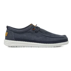 Mocassini casual blu da Uomo in tela con suola leggera Navigare