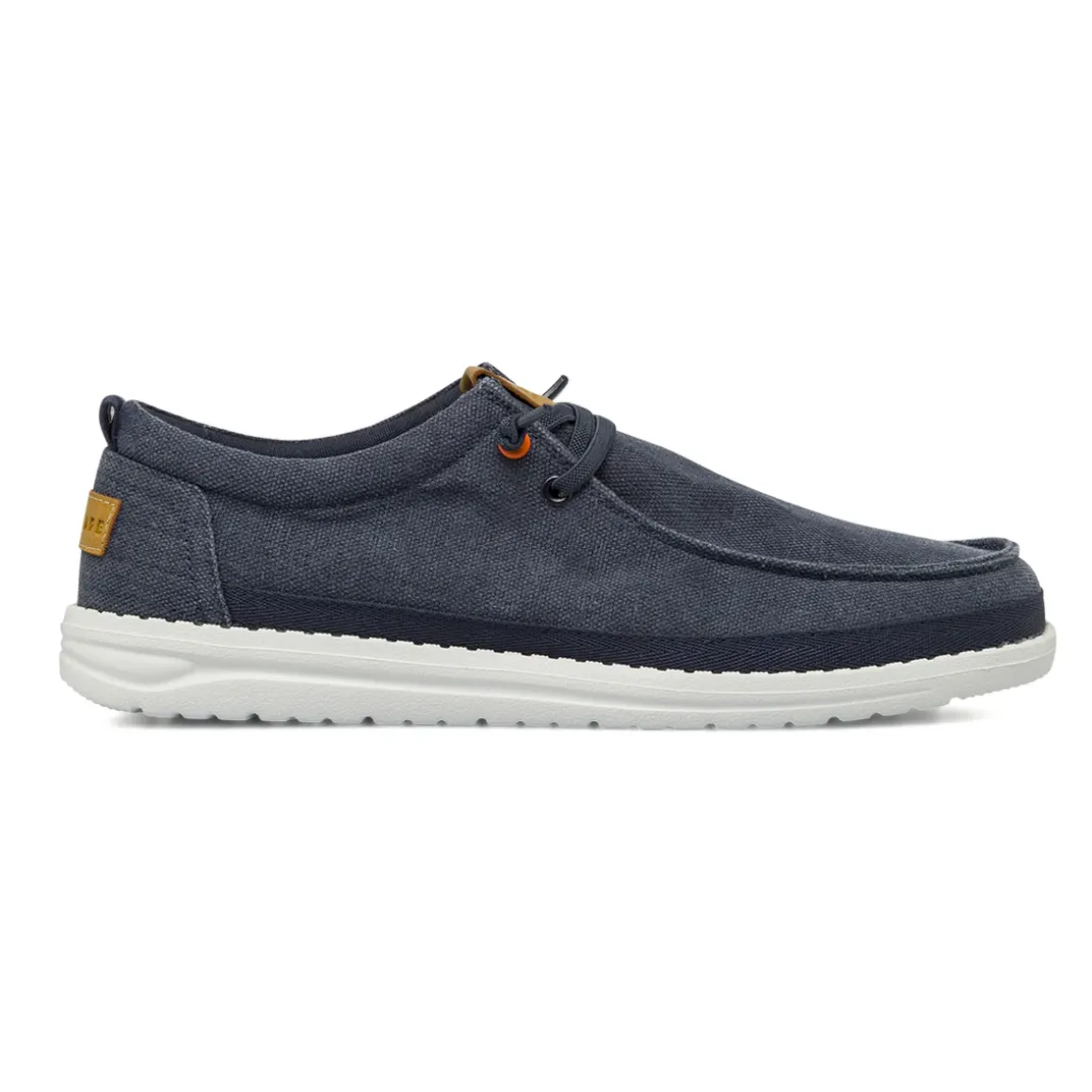 Mocassini casual blu da Uomo in tela con suola leggera Navigare