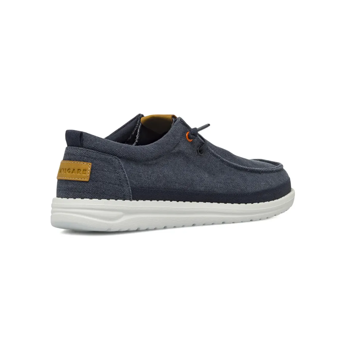 Mocassini casual blu da Uomo in tela con suola leggera Navigare