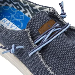 Mocassini casual Blu da Uomo in tela con lacci elastici Navigare