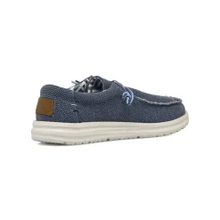 Mocassini casual Blu da Uomo in tela con lacci elastici Navigare
