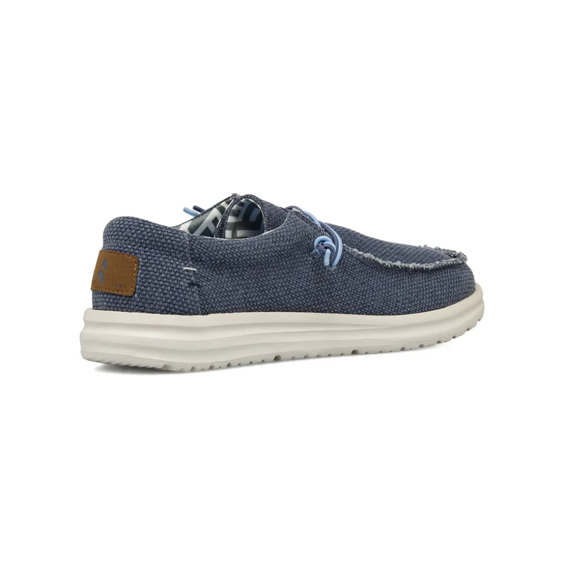 Mocassini casual Blu da Uomo in tela con lacci elastici Navigare
