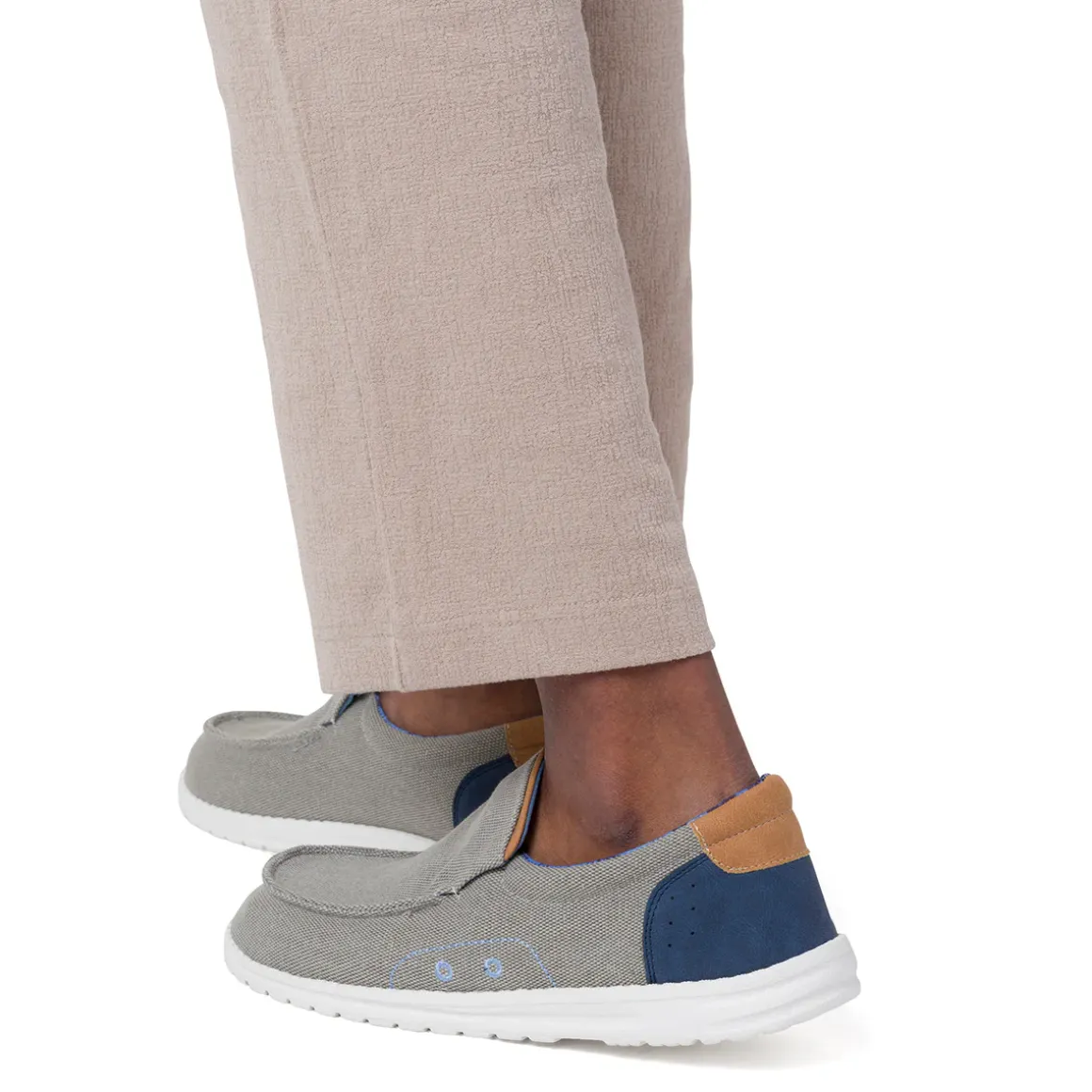 Mocassini casual grigi da Uomo in tessuto leggero Riflessi Urbani