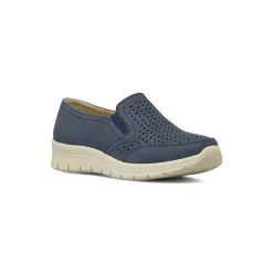 Mocassini comfort blu da Donna con tomaia traforata P Soft
