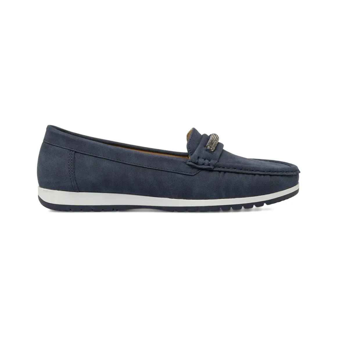 Mocassini comfort da donna blu P Soft con dettaglio strass