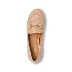 Mocassini da donna beige comodi e flessibili in rafia con morsetto P Smart