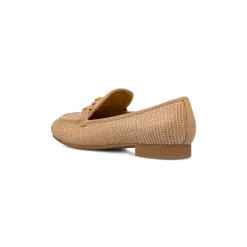Mocassini da donna beige comodi e flessibili in rafia con morsetto P Smart