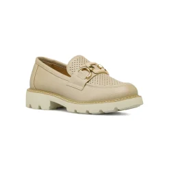 Mocassini da donna beige con dettaglio tomaia traforata Lora Ferres