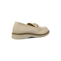 Mocassini da donna beige con raffinato morsetto dorato Lora Ferres