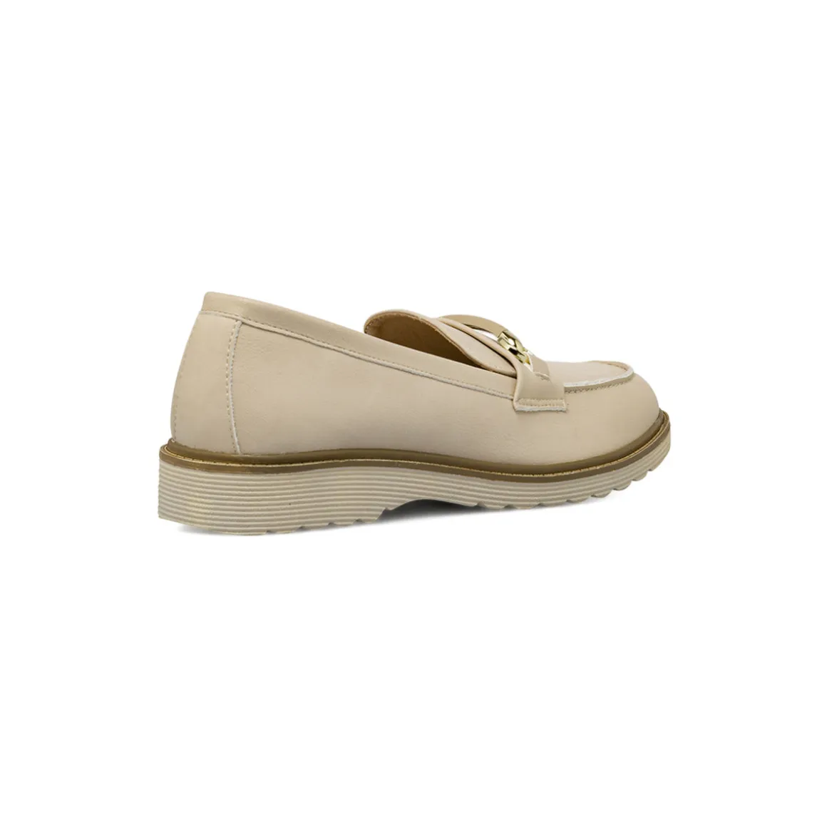 Mocassini da donna beige con raffinato morsetto dorato Lora Ferres