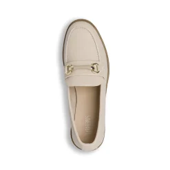 Mocassini da donna beige con raffinato morsetto dorato Lora Ferres