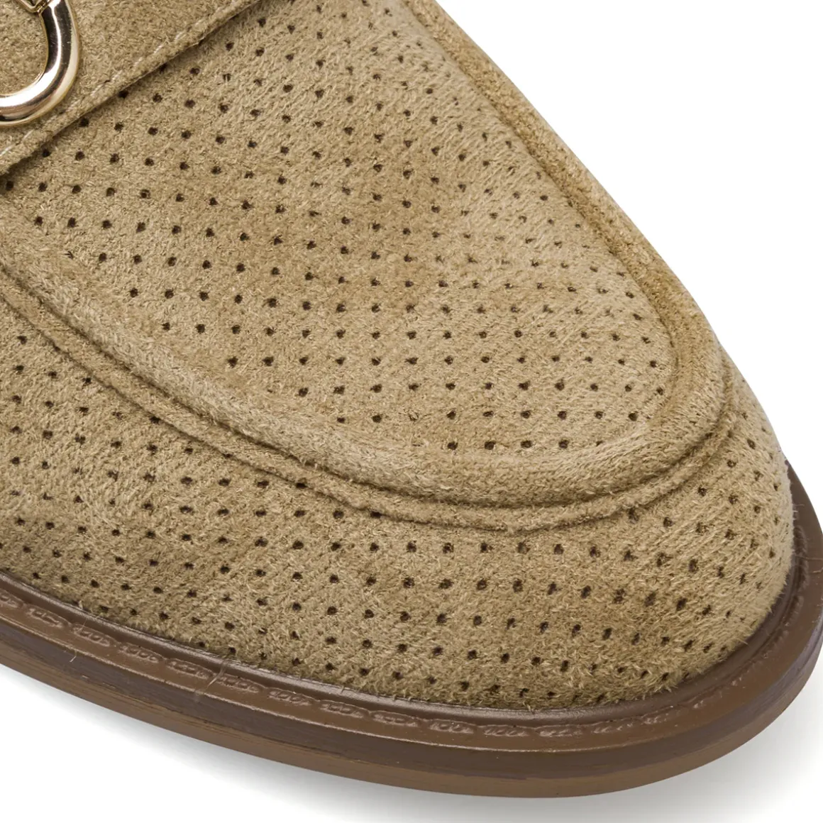 Mocassini da donna beige effetto scamosciato Lora Ferres
