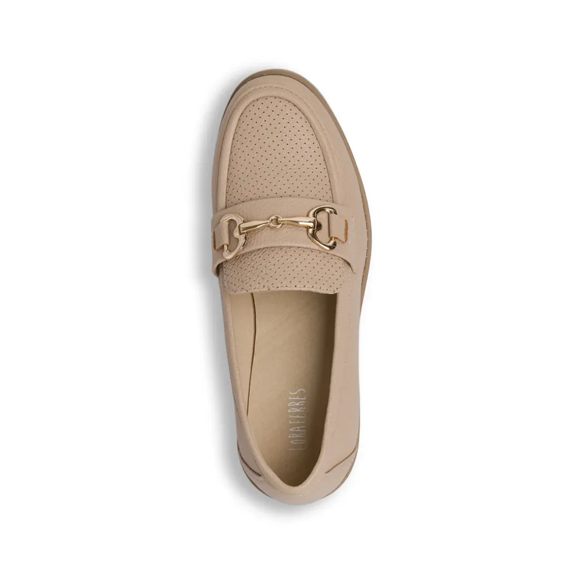 Mocassini da donna beige traforati con morsetto metallico Lora Ferres