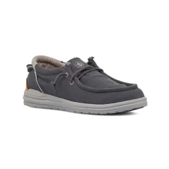 Mocassini da Uomo in tessuto blu navy con soletta in pelle Lumberjack