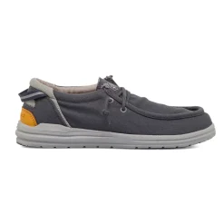 Mocassini da Uomo in tessuto blu navy con soletta in pelle Lumberjack